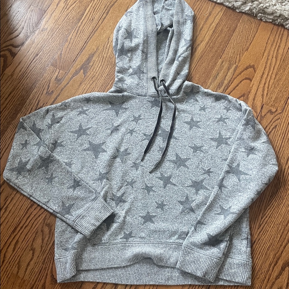 Rails Murray Hooded Sweatshirt Melange Grey Stars Size Medium Comfy Cozy - Picture 2 of 7